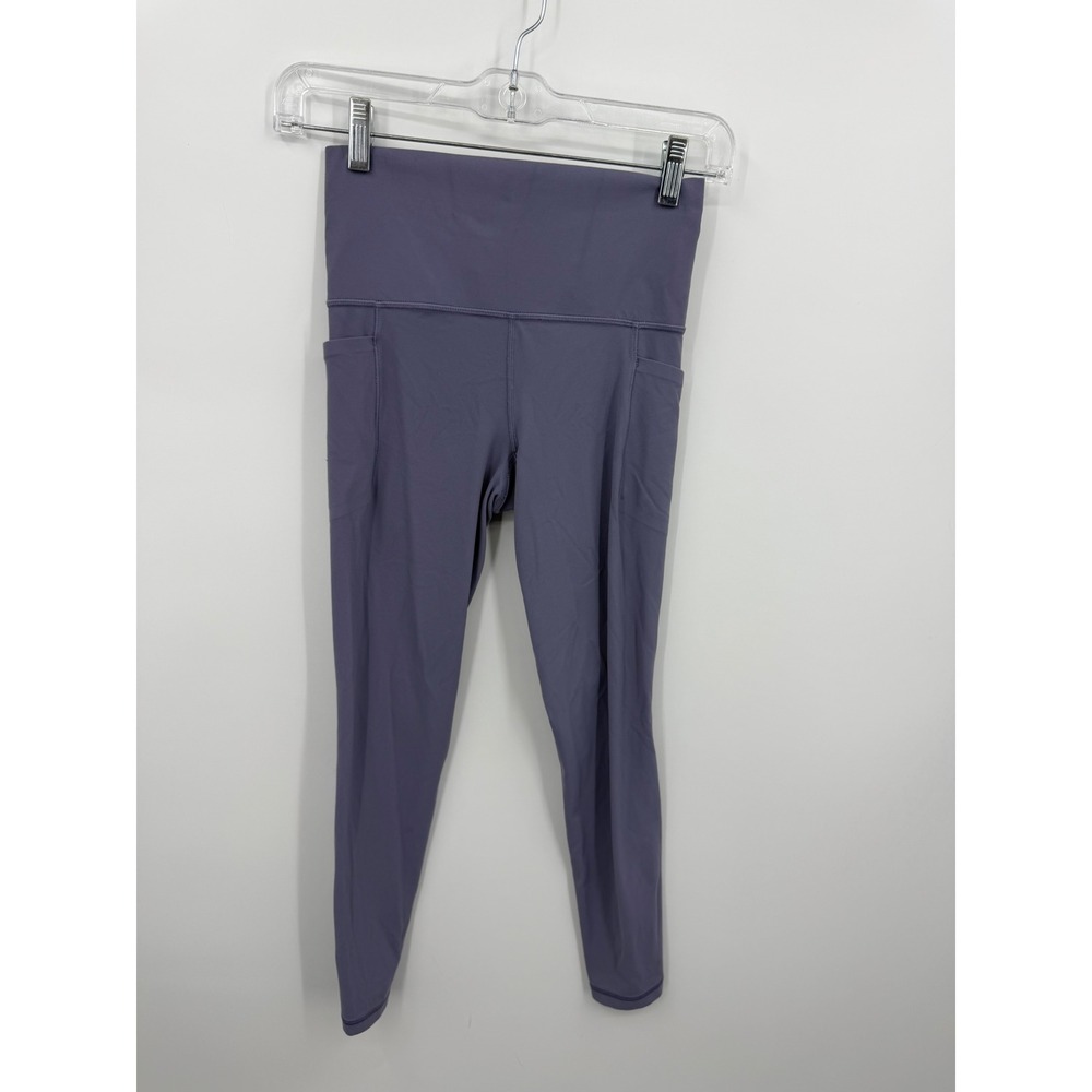 Athleta Salutation Stash Pocket II 7/8‎ Tight Womens XS Purple High Rise Legging